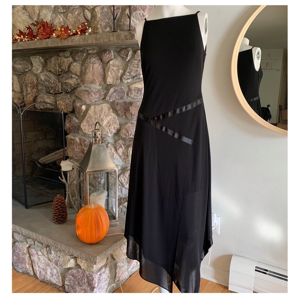 DAVID MEISTER Black Asymmetrical Dress Size 4 |NEW